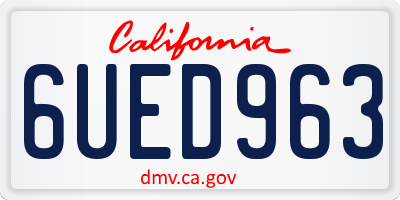 CA license plate 6UED963