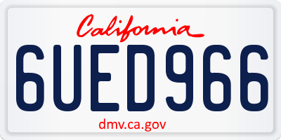 CA license plate 6UED966