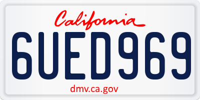 CA license plate 6UED969