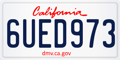 CA license plate 6UED973