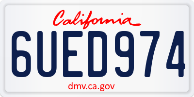 CA license plate 6UED974