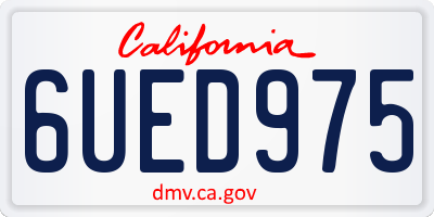 CA license plate 6UED975