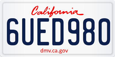 CA license plate 6UED980