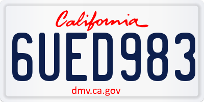 CA license plate 6UED983