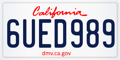 CA license plate 6UED989