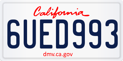 CA license plate 6UED993