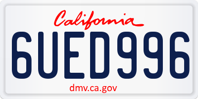 CA license plate 6UED996