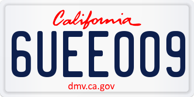 CA license plate 6UEE009