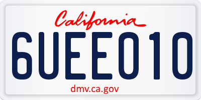 CA license plate 6UEE010