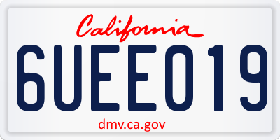 CA license plate 6UEE019