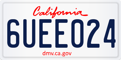 CA license plate 6UEE024