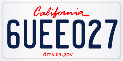 CA license plate 6UEE027