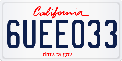 CA license plate 6UEE033