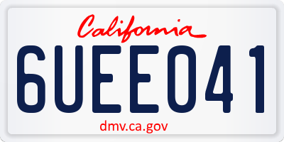 CA license plate 6UEE041