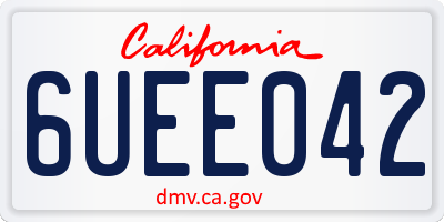 CA license plate 6UEE042