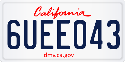 CA license plate 6UEE043