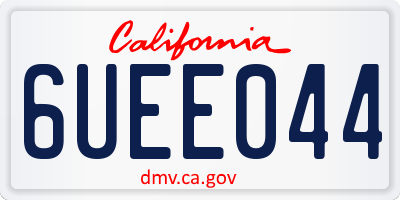 CA license plate 6UEE044