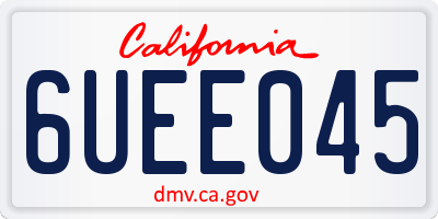 CA license plate 6UEE045