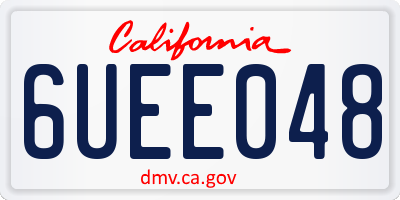 CA license plate 6UEE048