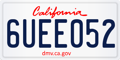 CA license plate 6UEE052