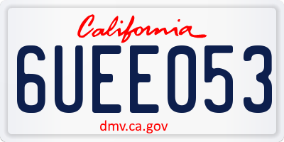 CA license plate 6UEE053