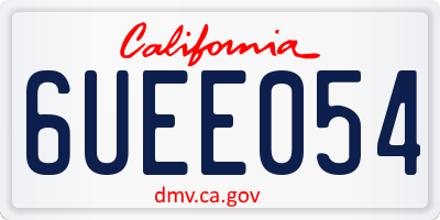 CA license plate 6UEE054