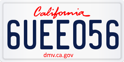 CA license plate 6UEE056