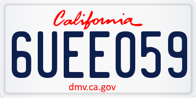 CA license plate 6UEE059