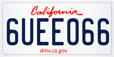 CA license plate 6UEE066