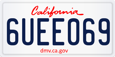 CA license plate 6UEE069