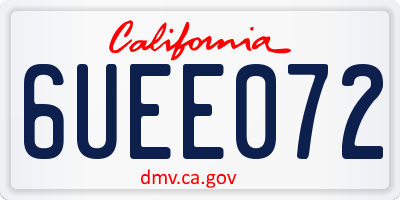 CA license plate 6UEE072