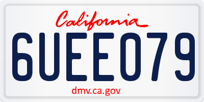 CA license plate 6UEE079