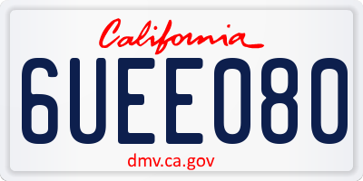 CA license plate 6UEE080