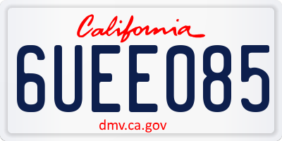 CA license plate 6UEE085