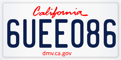 CA license plate 6UEE086