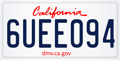 CA license plate 6UEE094