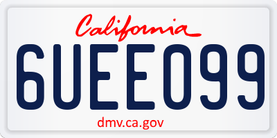 CA license plate 6UEE099