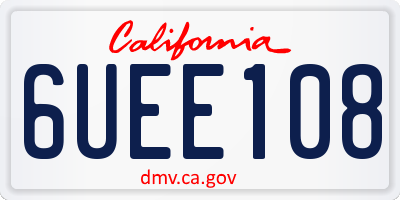 CA license plate 6UEE108
