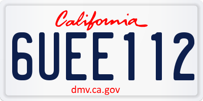 CA license plate 6UEE112