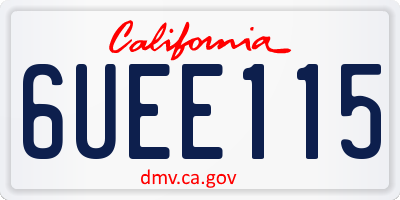 CA license plate 6UEE115