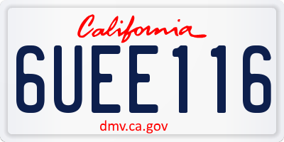 CA license plate 6UEE116
