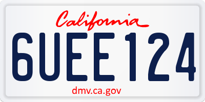 CA license plate 6UEE124