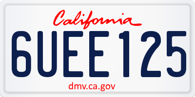 CA license plate 6UEE125