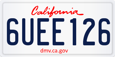CA license plate 6UEE126