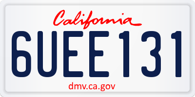CA license plate 6UEE131