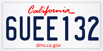 CA license plate 6UEE132