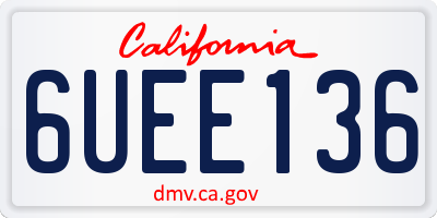 CA license plate 6UEE136