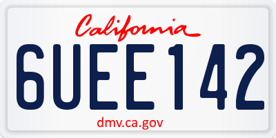 CA license plate 6UEE142