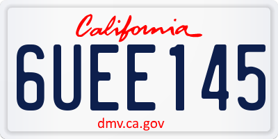 CA license plate 6UEE145