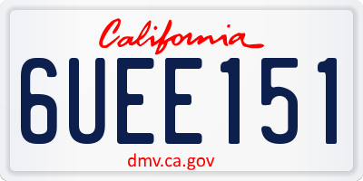 CA license plate 6UEE151